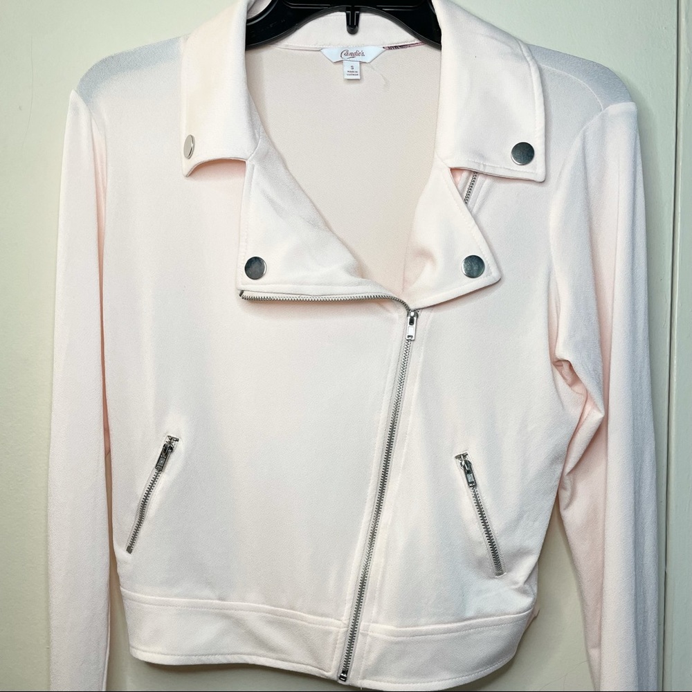 Candie’s Light Pink, Zip-Up, Throw over Jacket